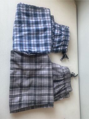 Joe Boxer Plaid Lounge  Pajama Pants 2 PCS  - Blue and Gray Size Medium